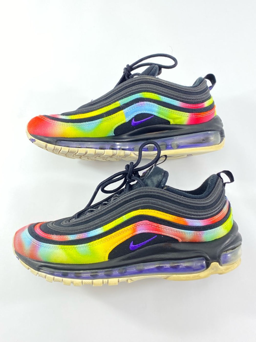 Nike Air Max 97 CK0841-001 Sneaker Black Canvas Multicolor Tie Dye Men’s Size:6